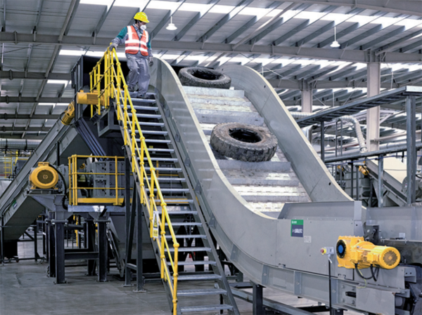 Ligne de broyage à grande échelle pour le recyclage des pneus