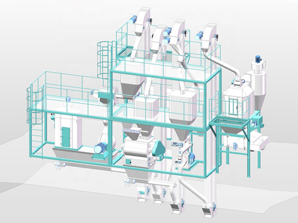Ligne de production automatique de granulés pour l'alimentation des ruminants