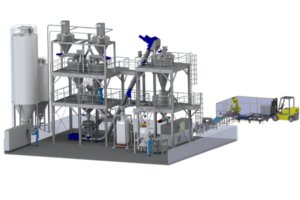 Ligne de production de mélange de poudres pour solides en vrac