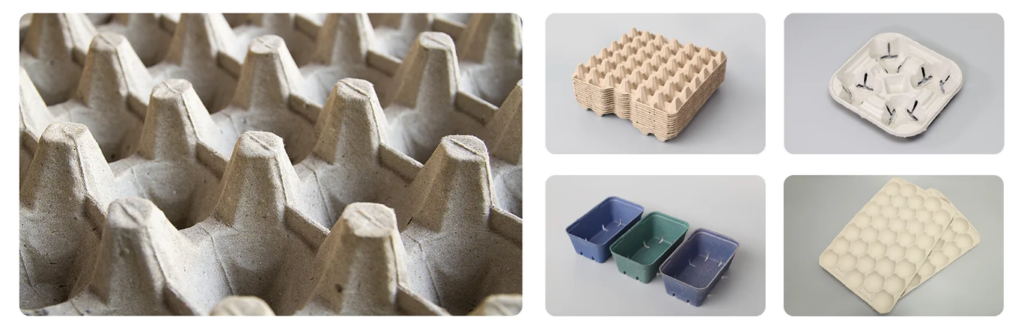 Ligne de production automatique de plateaux d'œufs en pâte à papier à mouvement alternatif