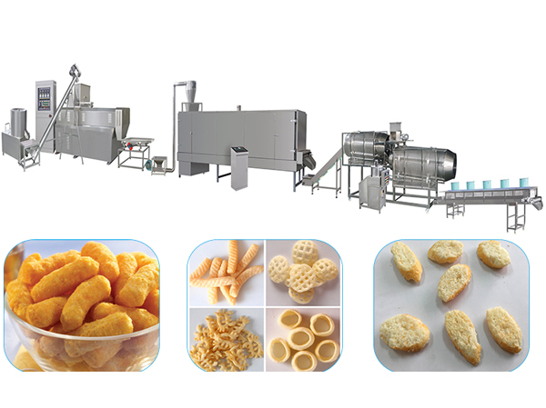 Fabricant de ligne de production d'aliments soufflés frits en 3D