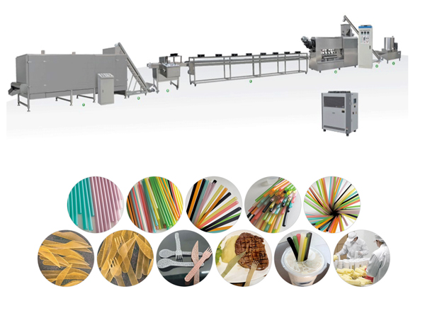 Fabricant de vaisselle dégradable Ligne de production de paille comestible respectueuse de l'environnement