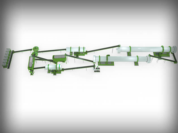 Ligne de production automatique d'engrais organiques à base de fumier