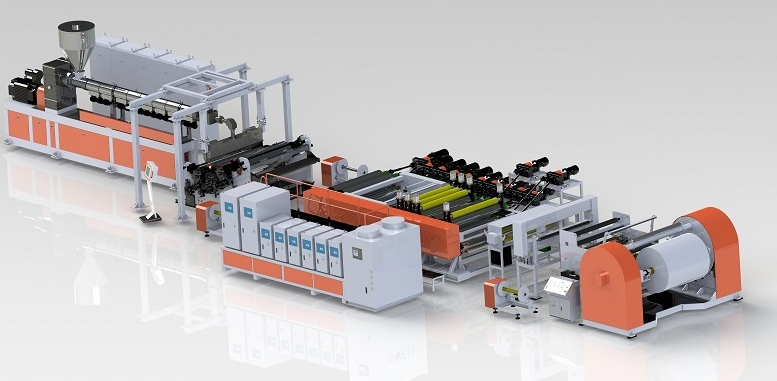 La ligne de production de films soufflés à base de papier de pierre se compose généralement des éléments principaux suivants :