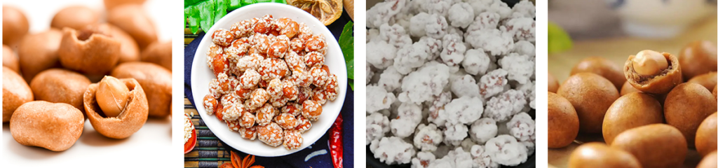 Machine automatique pour l'enrobage aromatisé des cacahuètes