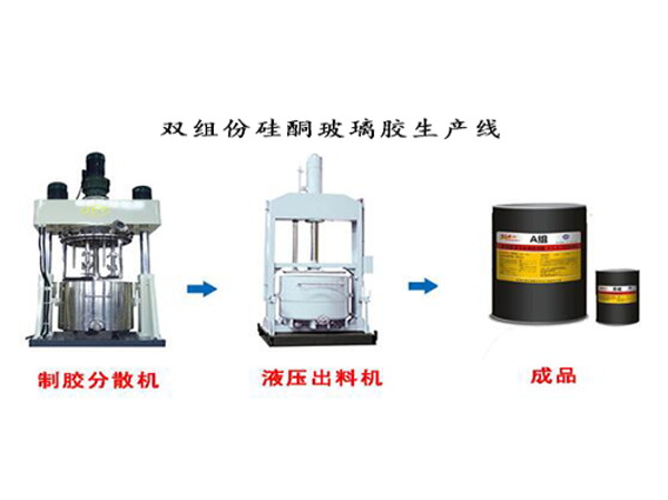 Ligne de production d'adhésif silicone bi-composant pour verre